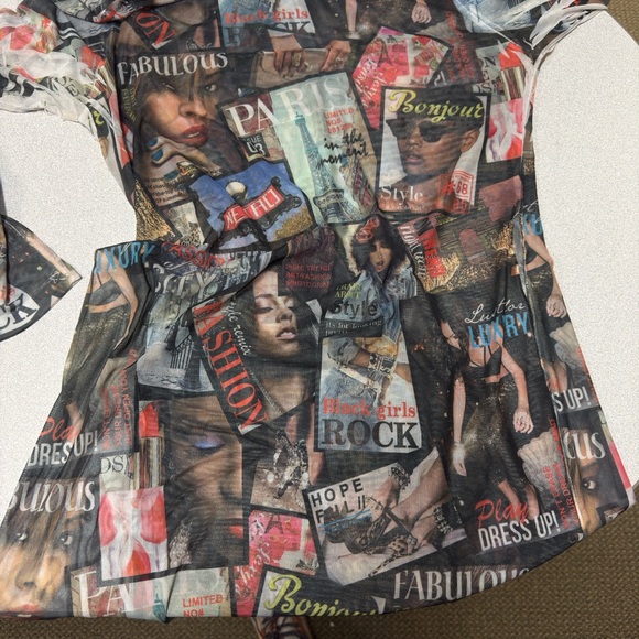 VTG Magazine-Print Collage Dress • Statement Graphic Dress • Streetwear Chic” 1x - Picture 6 of 12